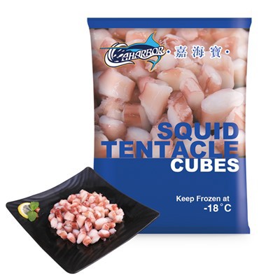 Gefrorene Tintenfisch -Tentakelwürfel